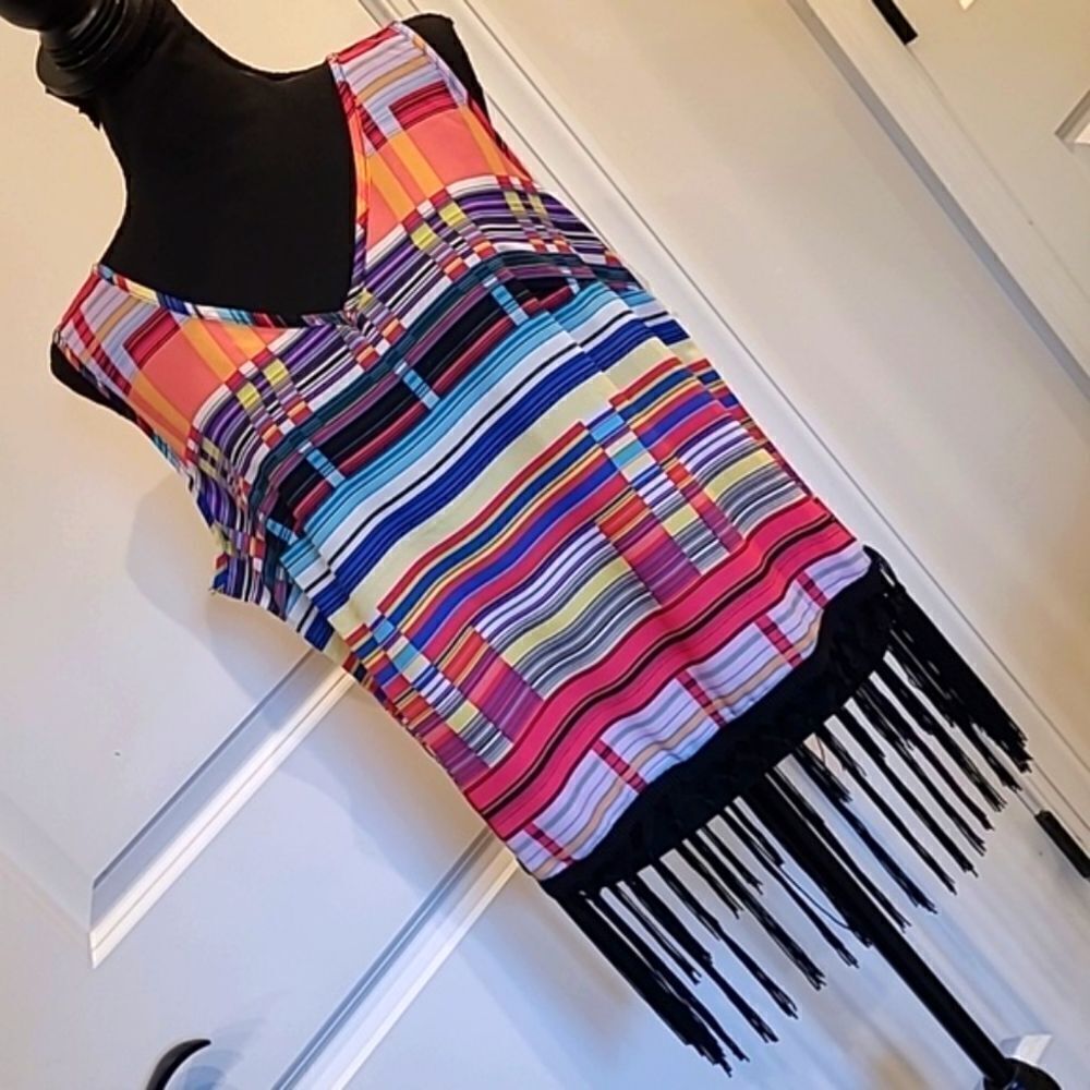 Unique Spectrum Colorful Fringe Bottom Top